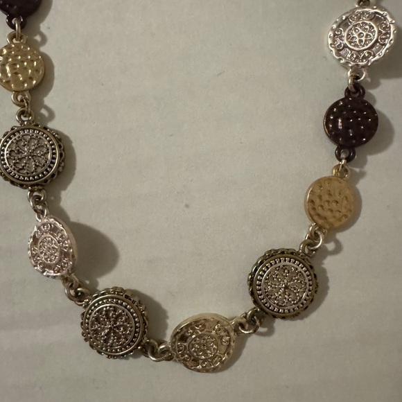 Elegant Gold and Silver Coin Necklace - Picture 1 of 3